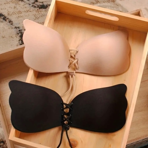 Women’s Black Lifting Stick-On Nipple Covers, Strapless Push Up Nipple Pasties - Picture 2 of 7